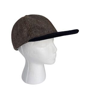 Genie By Eugenia Kim Hat One Size Rust Blue Wool Blend Herringbone Baseball